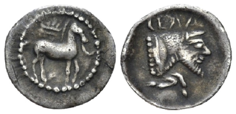 Sicily, Gela Litra circa 465-450, AR 13.00 mm., 0.77 g.
Horse standing r., with...