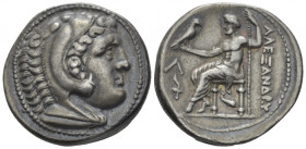 Kingdom of Macedon, Alexander III, 336 – 323 and posthmous issues Amphipolis Tetradrachm struck under Cassander circa 315-294, AR 27.00 mm., 16.94 g....