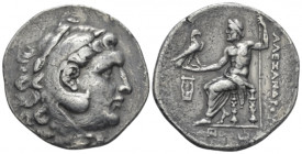 Kingdom of Macedon, Alexander III, 336 – 323 and posthmous issues Colophon Tetradrachm circa 200-190, AR 31.00 mm., 16.26 g.
Head of Herakles r., wea...