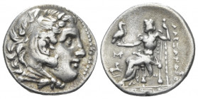 Kingdom of Macedon, Alexander III, 336 – 323 and posthmous issues Magnesia ad Meandrum Drachm circa 282-225, AR 18.00 mm., 4.06 g.
Head of Heracles r...