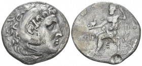 Kingdom of Macedon, Alexander III, 336 – 323 and posthmous issues Perge Tetradrachm circa 196-195, AR 31.00 mm., 16.08 g.
Head of Heracles right, wea...