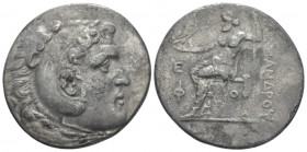 Kingdom of Macedon, Alexander III, 336 – 323 and posthmous issues Phaselis Tetradrachm circa 217-216, AR 29.00 mm., 16.13 g.
Head of Herakles r., wea...