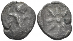 Crete, Itanos Stater circa 350-320, AR 25.00 mm., 8.91 g.
 The seagod Glaukos, bearded and with a fishtail, holding a trident with his upraised r. ha...
