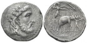 The Seleucid Kings, Seleucus I Nicator, 312- 281 BC Seleucia on the Tigri Tetradrachm circa 296-295, AR 26.00 mm., 16.08 g.
Laureate head of Zeus r. ...