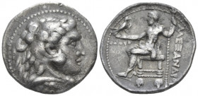 The Ptolemies, Ptolemy I Soter, 323-305 Ake Tetradrachm circa 315-314, AR 27.00 mm., 16.77 g.
Head of Heracles r., wearing lion's skin headdress. Rev...