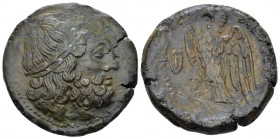The Ptolemies, Ptolemy II, 285-246 Alexandria Bronze circa 285-246, Æ 27.00 mm., 16.97 g.
Diademed head of Zeus-Ammon r. Rev. Eagle standing l. on th...