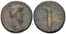 Corinthia, Corinth Lucius Verus, 161-169 Bronze circa 161-169, Æ 26.00 mm., 12.86 g.
Laureate, draped and cuirassed bust r. Rev. Nude Jupiter/Zeus st...