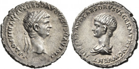 Claudius augustus, 41 – 54 
Denarius 50-54, AR 3.64 g. TI CLAVD CAESAR AVG GERM P M TRIB POT P P Laureate head of Claudius r. Rev. NERO CLAVD CAES DR...