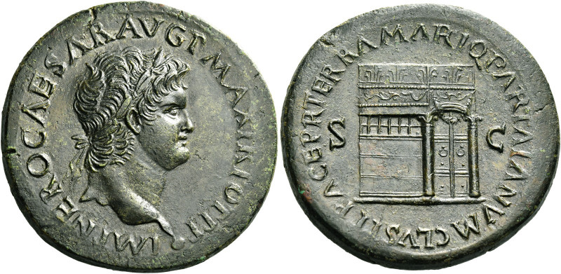 Nero augustus, 54 – 68 
Sestertius, Lugdunum 67, Æ 26.67 g. IMP NERO CAESAR AVG...