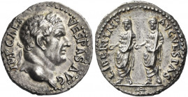 Vespasian, 69 – 79 
Denarius, Ephesus 69-70, AR 3.42 g. IMP CAES – VESPAS AVG Laureate head r. Rev. LIBERI IMP – AVG VESPAS Titus and Domitian, both ...