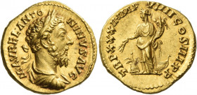 Marcus Aurelius augustus, 161 – 180 
Aureus 178, AV 7.31 g. M AVREL ANTO – NINVS AVG Laureate, draped and cuirassed bust r. Rev. TR P XXXII IMP – VII...