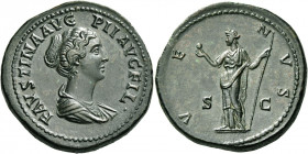 Faustina II, daughter of A. Pius and wife of M. Aurelius 
Sestertius 145-146, Æ 24.62 g. FAVSTINA AVG PII AVG FIL Draped bust r. Rev. VE – N – VS / S...