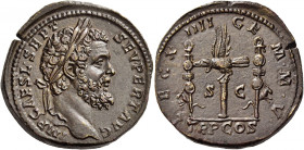 Septimius Severus, 193 – 211 
Sestertius 193, Æ 28.19 g. IMP CAES L SEPT – SEV PERT AVG Laureate head r. Rev. LEG X – IIII –GE – M M V Aquila between...
