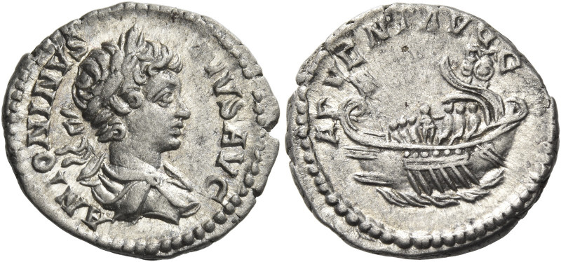 Caracalla augustus, 198 – 217 
Denarius 201-206, AR 3.19 g. ANTONINVS – [P]IVS ...