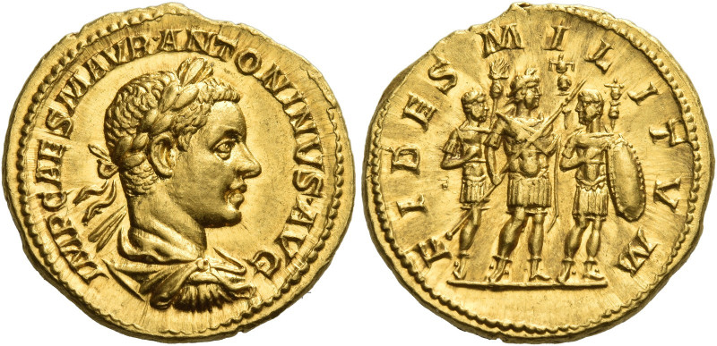 Elagabalus 218 – 222 
Aureus 218-219, AV 7.11 g. IMP CAES M AVR ANTONINVS AVG L...