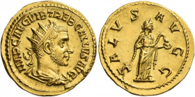 Trebonianus Gallus, 251 – 253 
Binio June-November 251, AV 5.66 g. IMP CAE C VIB TREB GALLVS AVG Radiate, draped and cuirassed bust r. Rev. SALVS AVG...