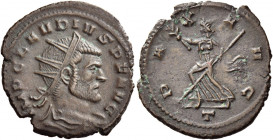Claudius II Gothicus, 268 – 270 
Antoninianus, Mediolanum 269, billon 2.88 g. IMP CLAVDIVS PF AVG Radiate, draped and cuirassed bust r. Rev. PA – X –...