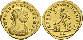 Aurelian, 270-275 
Binio circa 270-275, AV 6.31 g. IMP C AVRELIANVS AVG Radiate and cuirassed bust r. Rev. RESTIT – VTOR ORIENTIS Sol standing l. bet...