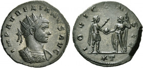 Aurelian, 270-275 
Antoninianus, Siscia circa 271-272, billon 4.40 g. IMP AVRELIANVS AVG Radiate and cuirassed bust r. Rev. IOVI C[O]NSER Emperor sta...