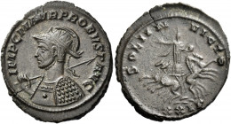 Probus, 276 – 282 
Antoninianus, Siscia circa 276-282, billon 3.87 g. IMP C M AVR PROBVS F AVG Helmeted and cuirassed bust l., holding spear on shoul...