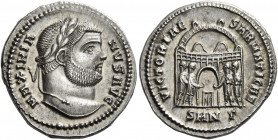 Maximianus Herculius first reign, 286 – 305 
Argenteus, Nicomedia circa 295, AR 3.39 g. MAXIMIA – NVS AVG Laureate head r. Rev. VICTORIAE SARMATICAE ...