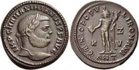 Maximianus Herculius first reign, 286 – 305 
Follis, Antiochia circa 300-301, Æ 9.25 g. IMP C MA MAXIMIANVS P F AVG Laureate head r. Rev. GENIO POPV ...