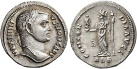 Maximinus II Daia caesar, 305 – 309 
Argenteus, Alexandria 305-307, AR 3.17 g. MAXIMIN –VS NOB CAES Laureate head r. Rev. CONCOR – DIA AVGG Female fi...