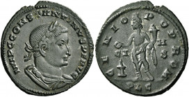 Constantine I augustus, 307 – 337 
Follis, Lugdunum circa 308-309, Æ 5.65 g. IMP C CONSTANTINVS P F AVG Laureate, draped and cuirassed bust r. Rev. G...
