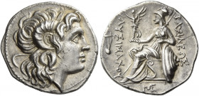 Kings of Thrace, Lysimachus 323-281 and posthumous issues 
Drachm, Mytilene circa 294-290, AR 4.23 g. Diademed head of the deified Alexander III r., ...