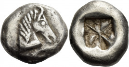 Uncertain mint in the Aegean Islands 
Stater circa 600, AR 12.32 g. Head of horse r. Rev. Incuse square punch. For type, cf. CNG sale 91, 2012, 343 (...