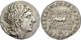 Kings of Pontus, Mithradates VI, 120 – 63 
Tetradrachm 93-92, AR 16.73 g. Diademed head r. Rev. ΒΑΣΙΛΕΩΣ / ΕΥΠAΤΟΡΟΣ / H Pegasus grazing l.; at sides...