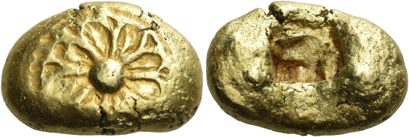 Ionia, Uncertian mint 
Stater circa 625-600, EL 16.36 g. Floral pattern. Rev. S...