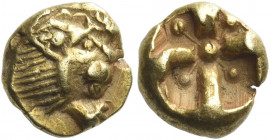 Miletus 
Hemihecte circa 600-550, EL 1.16 g. Lion's head r. with paw. Rev. Punch containing five pellets connected by lines. Mitchiner, Early Coinage...