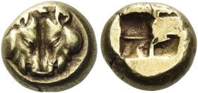Phocaea 
Hecte circa 521-478, EL 2.59 g. Two confronted boar’s heads; above, [seal]. Rev. Quadripartite incuse punch. Jameson 2284 (this coin). Mitch...