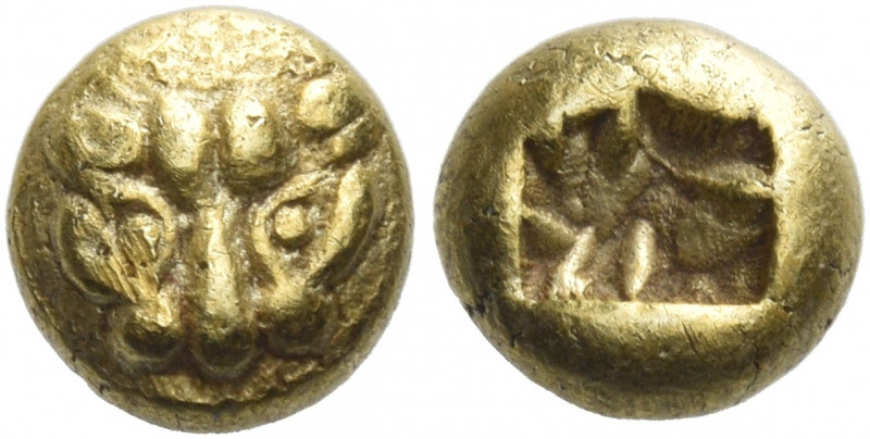Asia Minor, Uncertain mint 
Hemihecte circa 600-575, EL 1.12 g. Lion's head fac...
