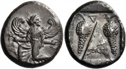 Caria, Caunus 
Stater circa 430-410, AR 11.56 g. Iris with curved wings and outstretched hands in a kneeling-running position l., head turned r., hol...