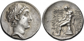 Demetrius II first reign, 146 – 138 
Tetradrachm, uncertain mint in eastern Cilicia circa 141-140 (year 172), AR 16.69 g. Diademed head r. Rev. BAΣIΛ...