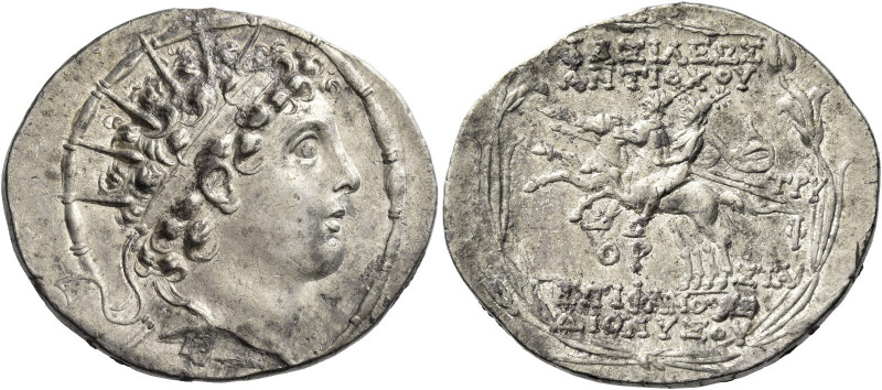 Antiochus VI Epiphanes, 145-142 
Tetradrachm, Antiochia ad Orontes mid 143-142,...