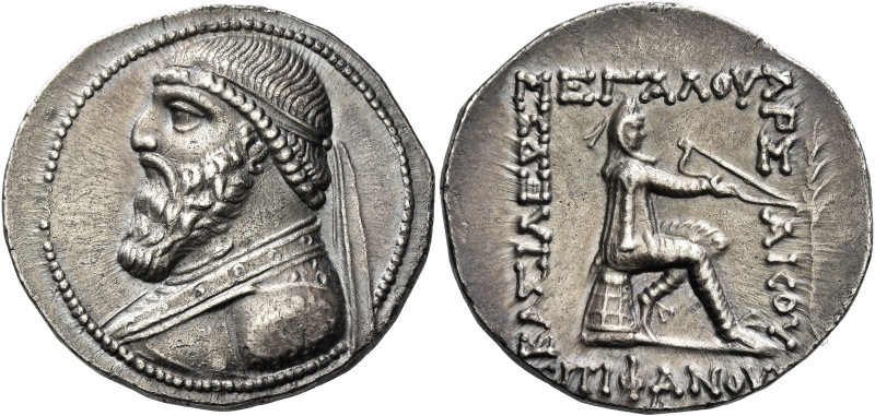 Kings of Parthia, Mithradates II, 121 – 91 
Tetradrachm, Seleucia circa 120/19-...
