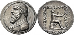 Kings of Parthia, Mithradates II, 121 – 91 
Tetradrachm, Seleucia circa 120/19-109, AR 15.64 g. Diademed bust l. Rev. ΒΑΣΙΛΕΩΣ – ΜEΓΑΛΟΥ – ΑΡΣ – ΑΚΟΥ...