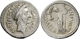 C. Iulius Caesar and P. Sepullius Macer. Denarius 44, AR 3.76 g. CAESAR – DICT PERPETVO Wreathed head of Caesar r. Rev. P·SEPVLLIVS – MACER Venus stan...