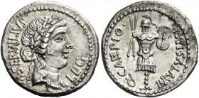 C. Cassius with M. Servilius. Denarius, mint moving with Brutus 43-42, AR 3.74 g. M·SERVILIVS – LEG Laureate head of Libertas r. Rev. Q·CAEPIO. – BRVT...