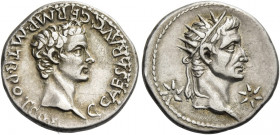 Gaius augustus, 37 – 41
Denarius, Lugdunum 37-38, AR 3.75 g. C CAESAR AVG GERM P M TR POT COS Bare head of Gaius r. Rev. Radiate head of Augustus or ...