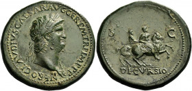 Nero augustus, 54 – 68 
Sestertius circa 64, Æ 27.69 g. NERO CLAVDIVS CAESAR AVG GER P M TR P IMP P P Laureate head r., with aegis. Rev. S – C Nero, ...