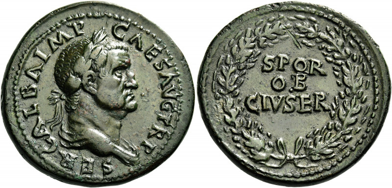 Galba, 68 – 69 
Sestertius June-August 68, Æ 27.94 g. SER GALBA IMP CAES AVG TR...