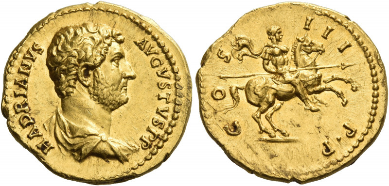 Hadrian augustus, 117 – 138 
Aureus 129-130, AV 7.31 g. HADRIANVS – AVGVSTVS P ...