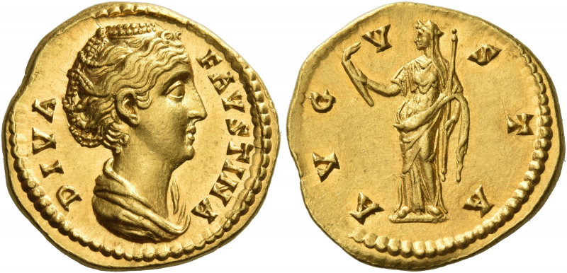 Faustina I, wife of Antoninus Pius 
Diva Faustina. Aureus after 141, AV 7.16 g....