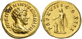 Marcus Aurelius augustus, 161 – 180 
Aureus 163-164, AV 7.30 g. M ANTONINVS AVG IMP II Bare-headed, draped and cuirassed bust r. Rev. TR P XVIII COS ...