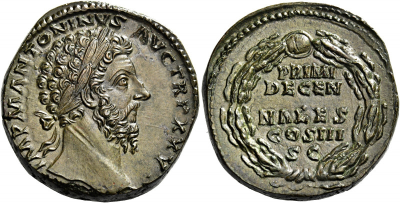 Marcus Aurelius augustus, 161 – 180 
Sestertius 170-171, Æ 31.89 g. IMP M ANTON...