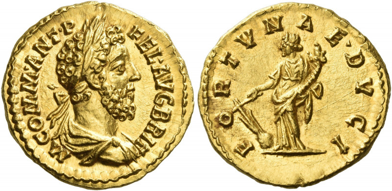 Commodus augustus, 177 - 193
Aureus 189, AV 7.18 g. M COMM ANT P – FEL AVG BRIT...